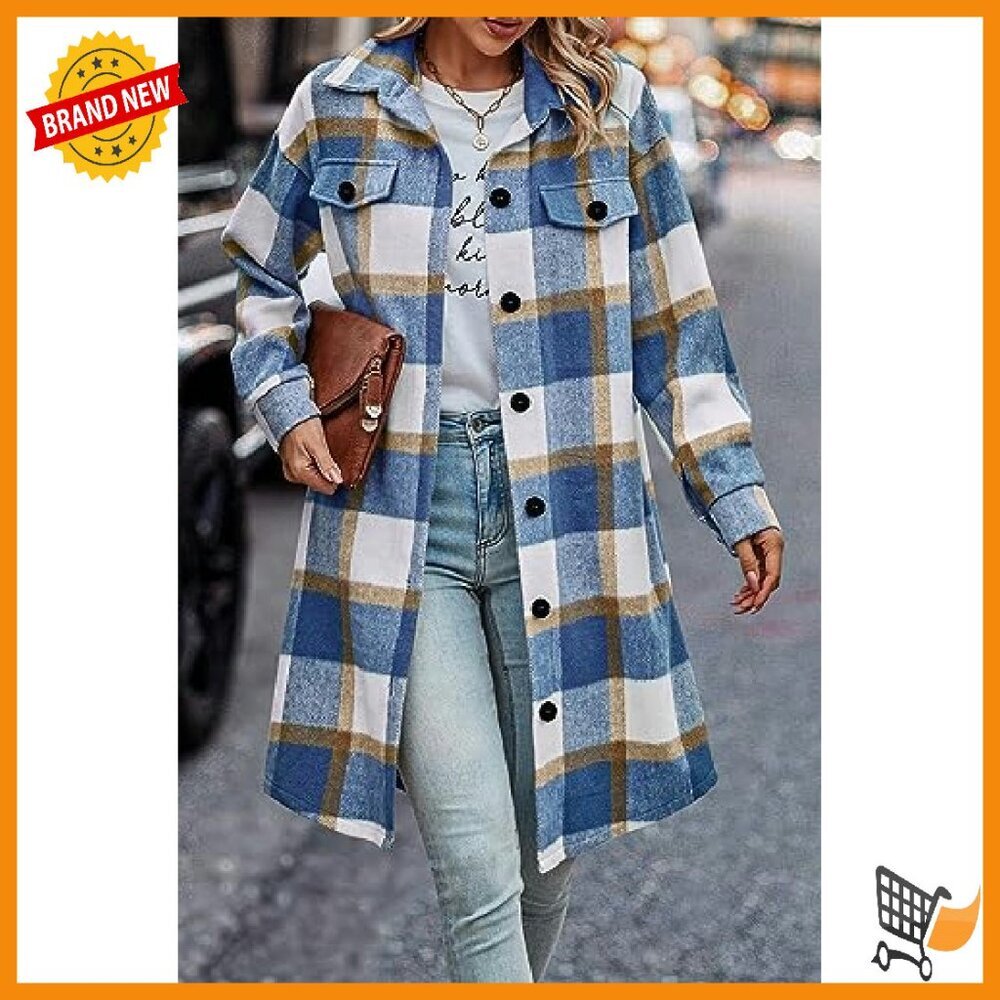 Wool Blend Plaid Shacket Jacket Button Up Flannel… - image 6